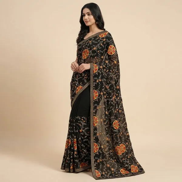 Taladara's_New_Fancy_Peding_Printed_Saree_And_Lace_Border