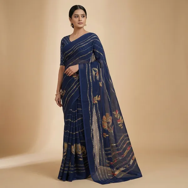 Blue_Georgette_Printed_Premium_Saree_For_Women