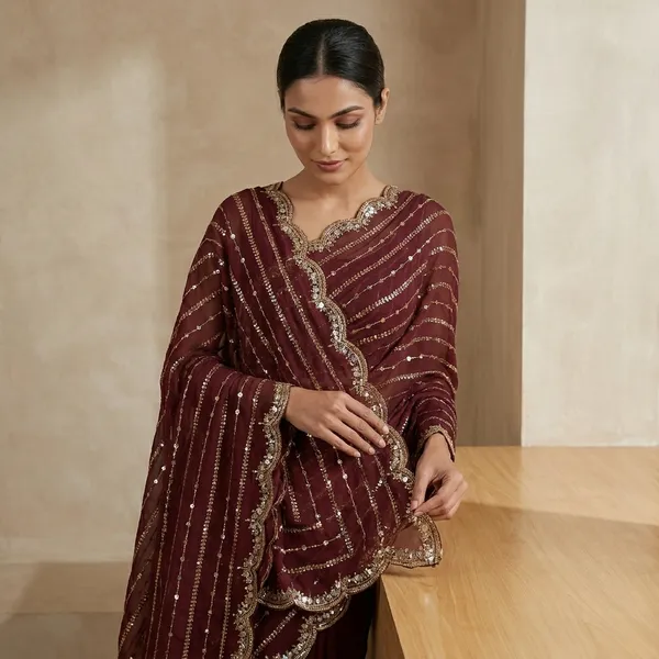 Maroon_Star_Georgette_Printed_Premium_Saree_For_Women