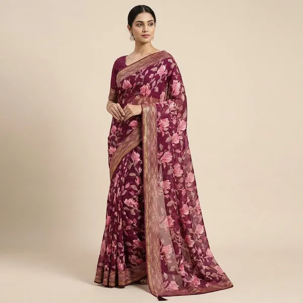 Red_Fancy_Heavy_Brasso_Printed_Premium_Saree_And_Diamond_Border_Premium_Saree_For_Women