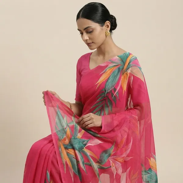 Pink_Georgette_Printed_Premium_Saree_For_Women