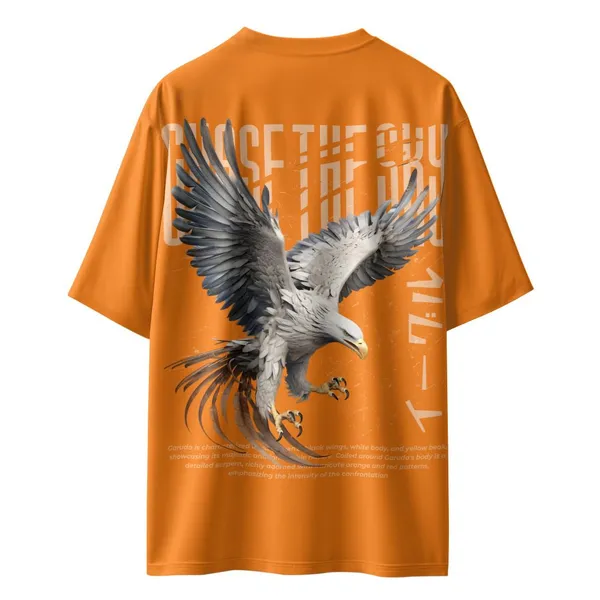 Fujju_Chase_The_Sky_Oversized_T_Shirt_300_Gsm_100_Cotton_Orange