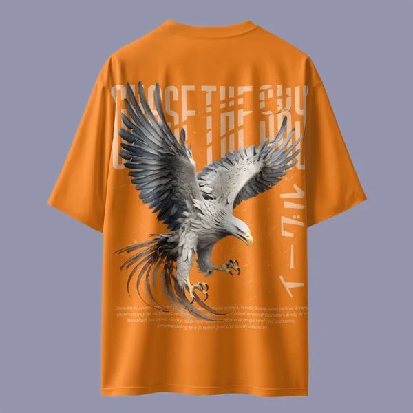 Fujju_Chase_The_Sky_Oversized_T_Shirt_300_Gsm_100_Cotton_Orange