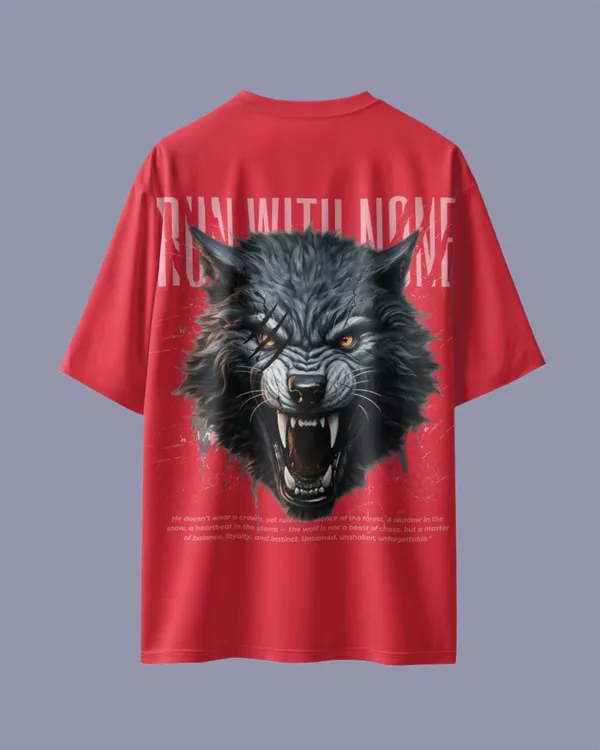 Fujju_Run_With_None_Red_Oversized_T_Shirt_300_Gsm_100_Cotton