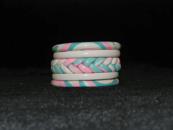 Pack_of_5_Pink_And_Mint_And_White_Silicone_Single_Hand_Bangles_For_Women