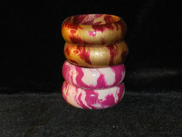 Gold_And_Pink_Resin_Bangles_For_Women__(pack_of_two_pieces)