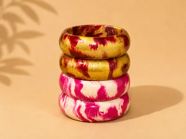 Gold_And_Pink_Resin_Bangles_For_Women__(pack_of_two_pieces)