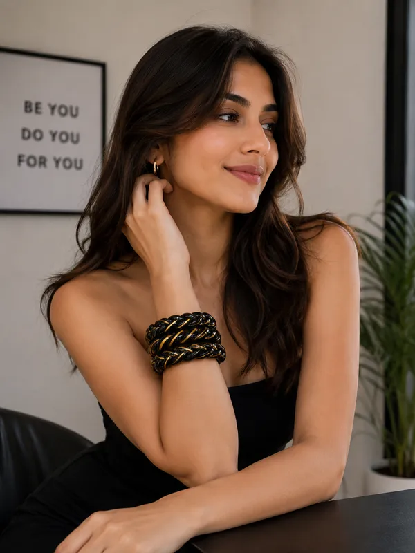 Pack_of_2_Black_And_Gold_Metal_Single_Hand_Bangles_For_Women