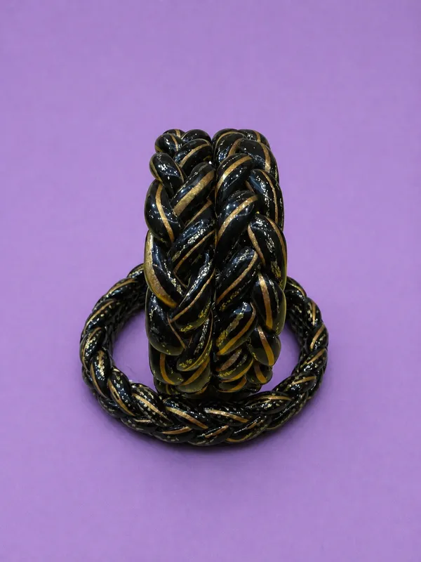 Pack_of_2_Black_And_Gold_Metal_Single_Hand_Bangles_For_Women