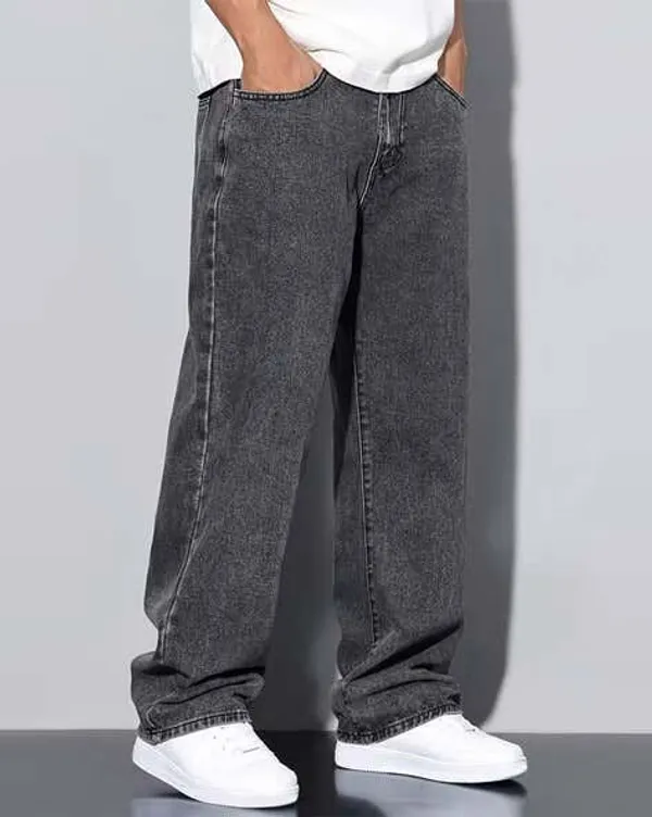 Grey_Acid_Wash_Loose_Fit_Denim_Jeans_For_Men