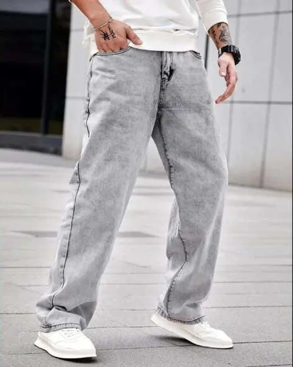 Grey_Washed_Denim_Straight_Fit_Jeans_For_Men