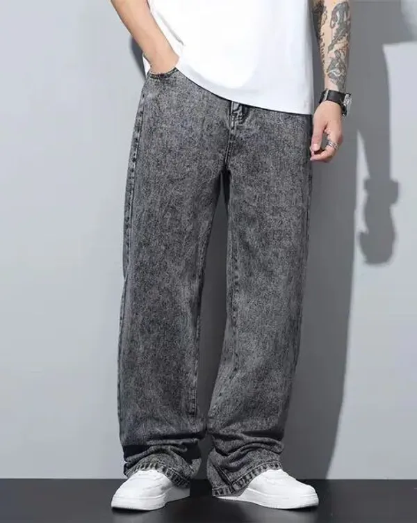 Grey_Acid_Wash_Denim_Baggy_Fit_Jeans_For_Men