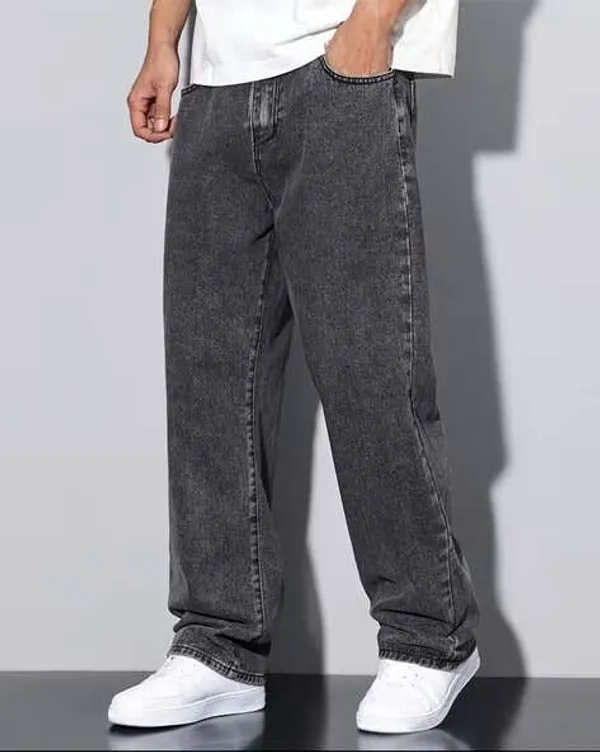 Grey_Acid_Wash_Loose_Fit_Denim_Jeans_For_Men