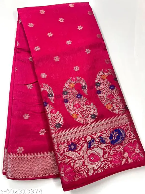 Cherry_Red_Banarasi_Silk_Saree_With_Meena_Work_Design