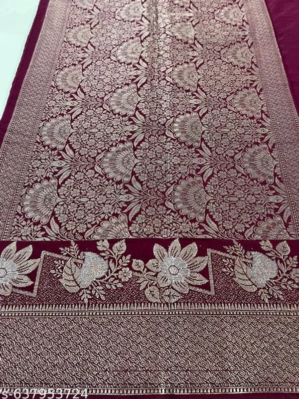 Wine_Banarasi_Silk_Saree_With_Rich_Pallu_&_Blouse_Piece