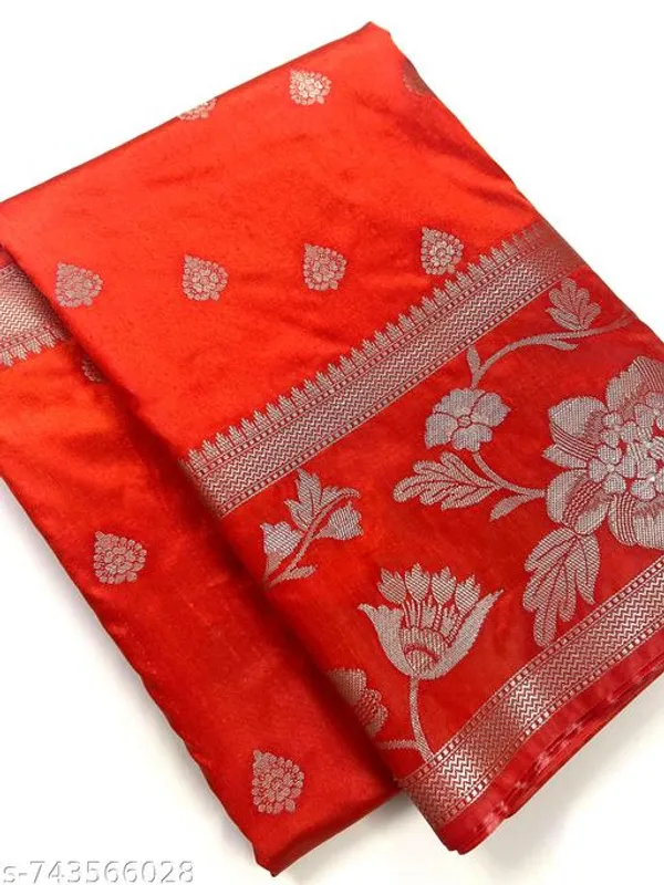 Bhagwa_Orange_Banarasi_Silk_Saree_For_Wedding_Wear