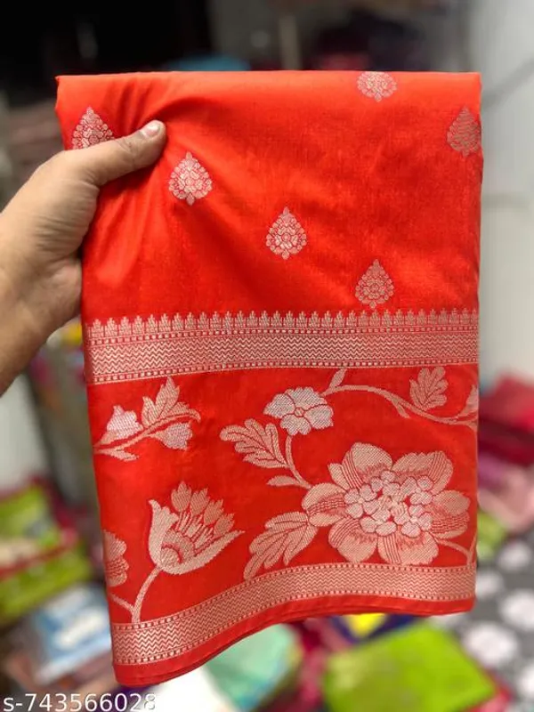 Bhagwa_Orange_Banarasi_Silk_Saree_For_Wedding_Wear