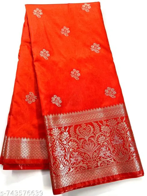 Bhagwa_Orange_Banarasi_Silk_Saree_With_Rich_Zari_Work