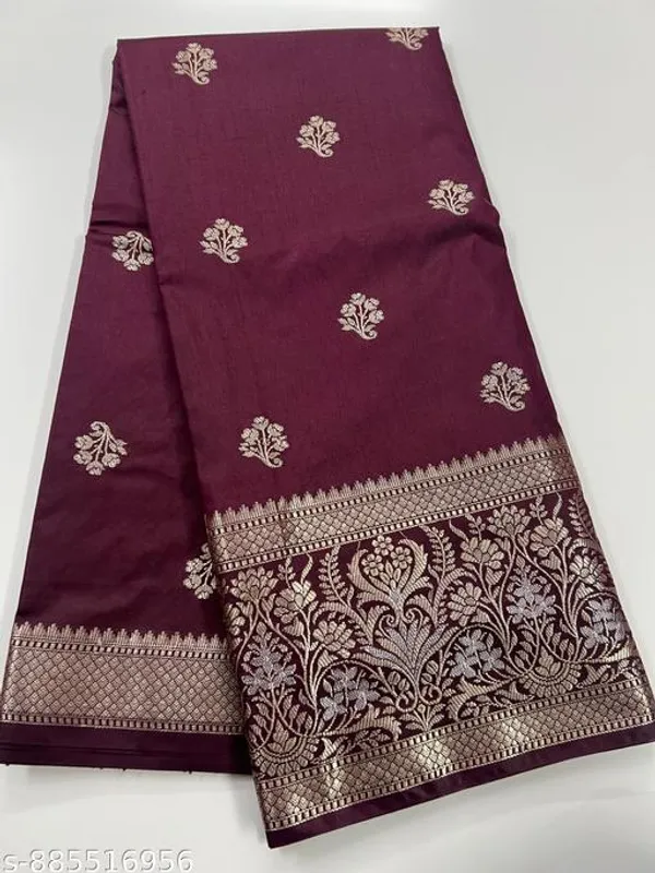 Wine_Banarasi_Silk_Saree_For_Women