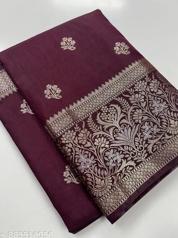 Wine_Banarasi_Silk_Saree_For_Women