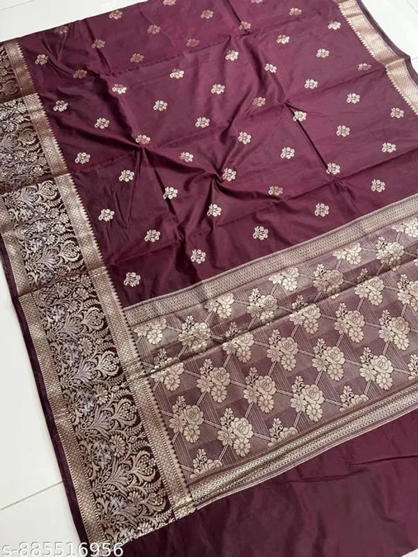 Wine_Banarasi_Silk_Saree_For_Women