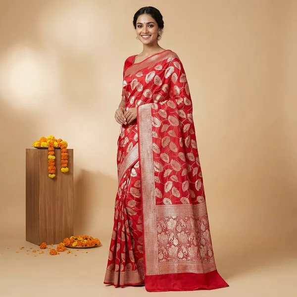 Traditional_Red_Banarasi_Silk_Saree_For_Wedding