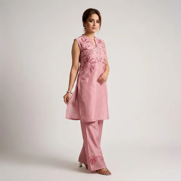 Pink_Chanderi_Premium_Co_Ord_Set_For_Women