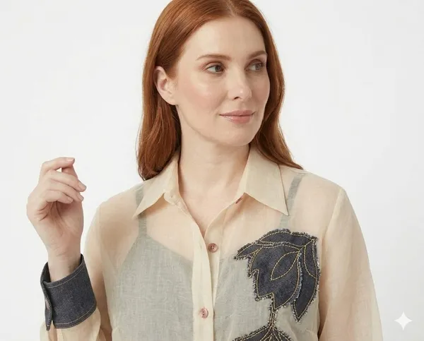 White_Organza_Premium_Shirt_&_Trouser_Set_For_Women