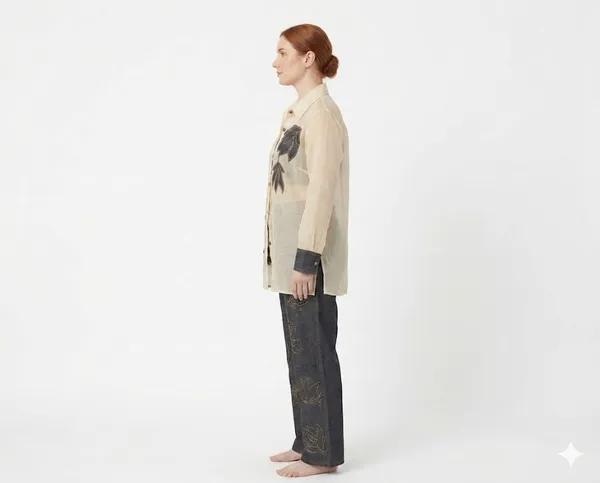 White_Organza_Premium_Shirt_&_Trouser_Set_For_Women