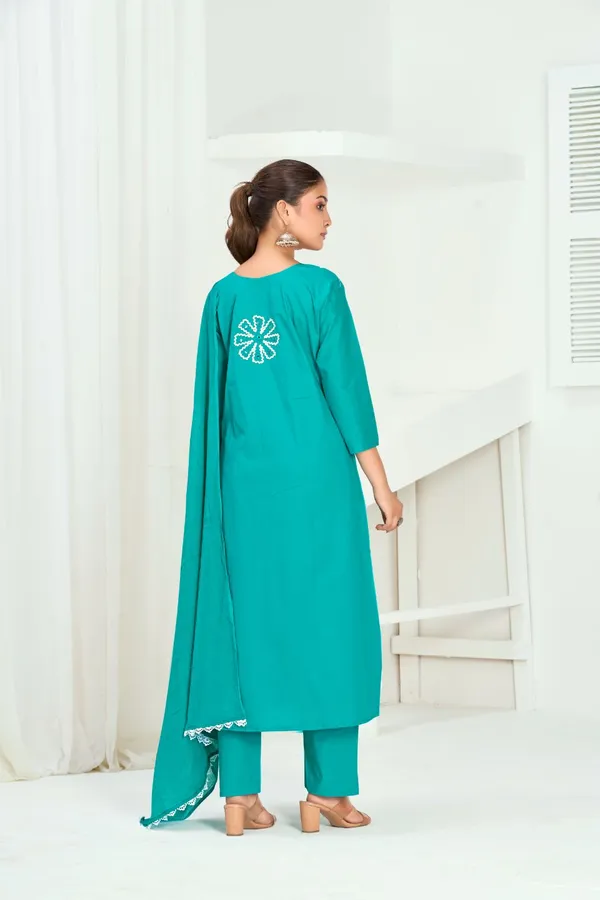 Teal_Blue_Pure_Cotton_Premium_Kurta_Sets_For_Women