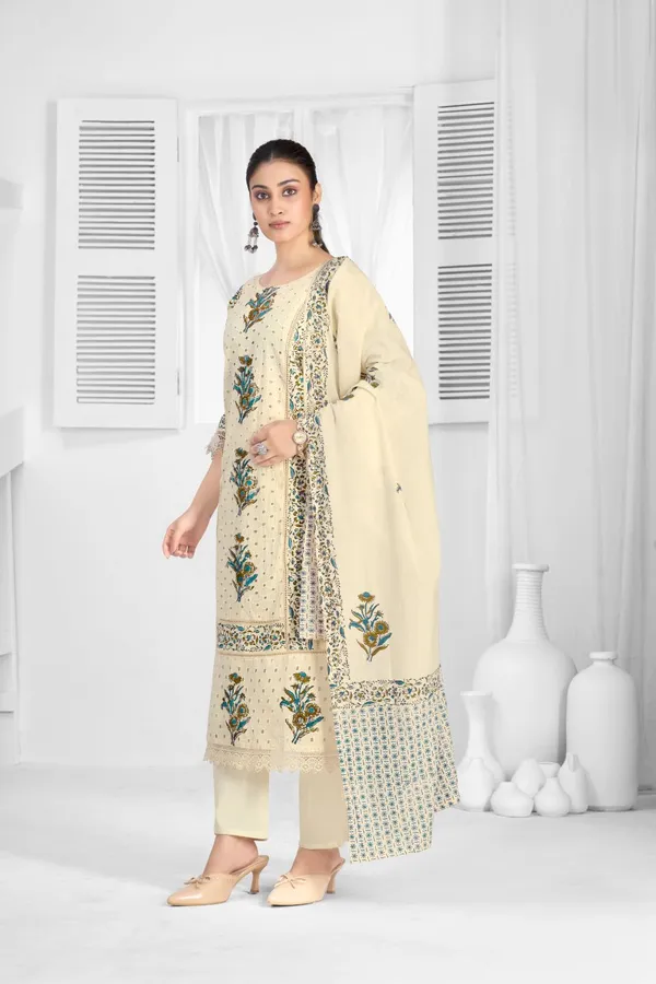 Cream_Pure_Cotton_Premium_Kurta_Sets_For_Women