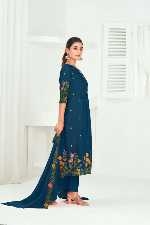 Navy_Blue_Chanderi_Silk_Premium_Kurta_Sets_For_Women
