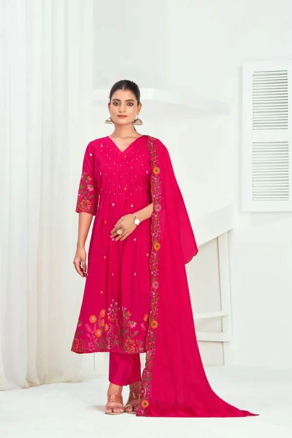 Rose_Pink_Chanderi_Silk_Premium_Kurta_Sets_For_Women