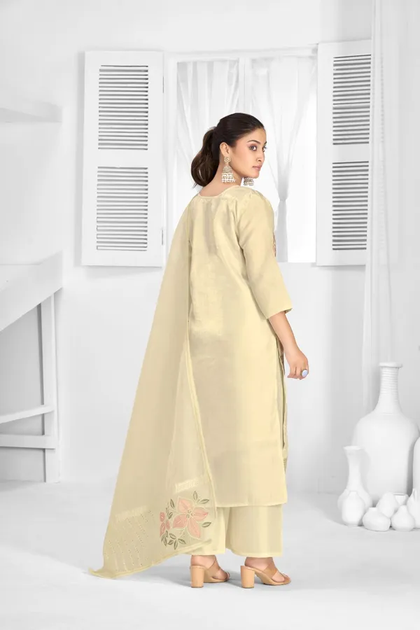 Cream_Organza_Silk_Premium_Kurta_Sets_For_Women