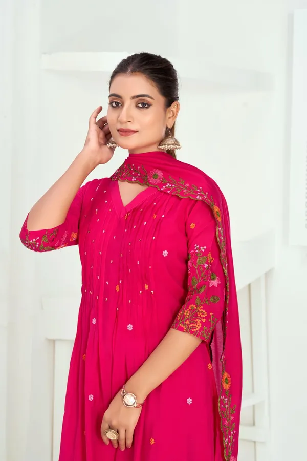 Rose_Pink_Chanderi_Silk_Premium_Kurta_Sets_For_Women