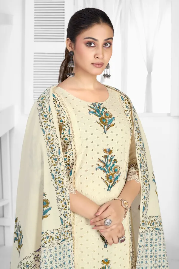 Cream_Pure_Cotton_Premium_Kurta_Sets_For_Women