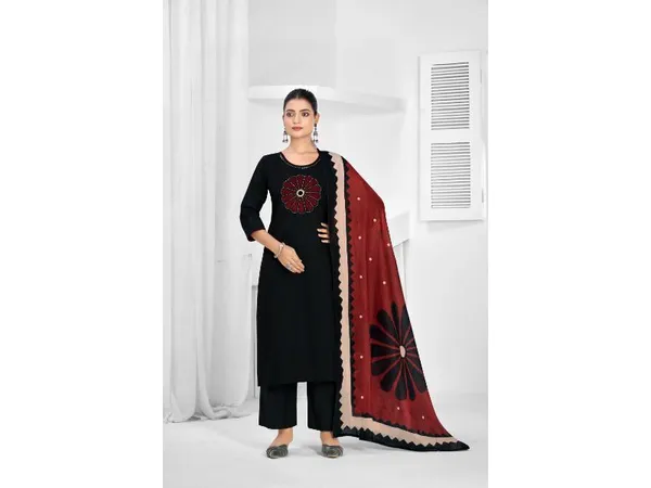Black_Pure_Cotton_Premium_Kurta_Sets_For_Women