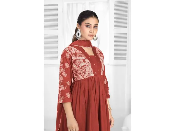 Maroon_Mul_Cotton_Premium_Kurta_Sets_For_Women