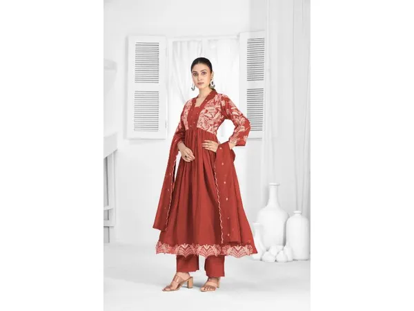 Maroon_Mul_Cotton_Premium_Kurta_Sets_For_Women