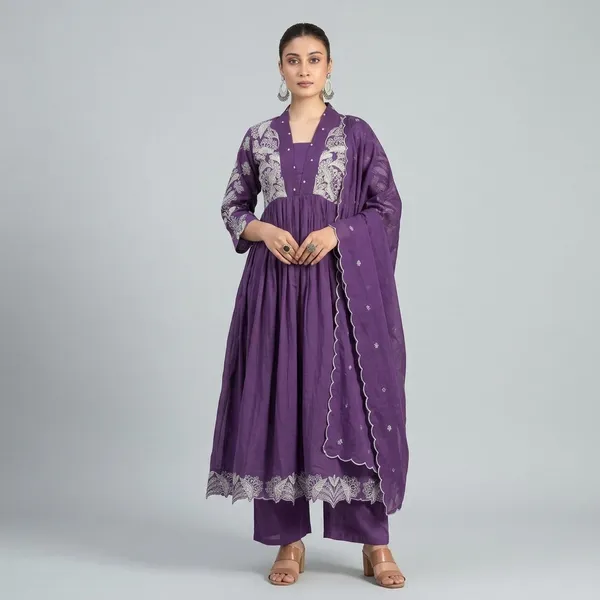 Purple_Mul_Cotton_Premium_Kurta_Sets_For_Women