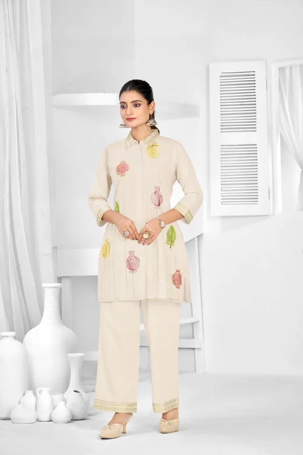 White_Pure_Cotton_Premium_Co_Ord_Set_For_Women