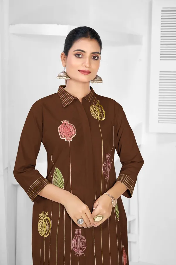 Camel_Brown_Pure_Cotton_Premium_Co_Ord_Set_For_Women