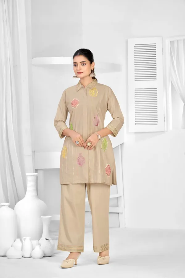 Beige_Pure_Cotton_Premium_Co_Ord_Set_For_Women