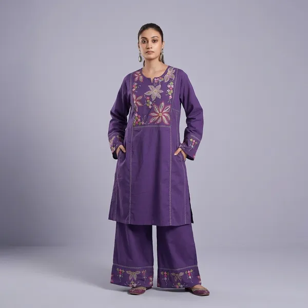 Purple_Pure_Cotton_Premium_Co_Ord_Set_For_Women