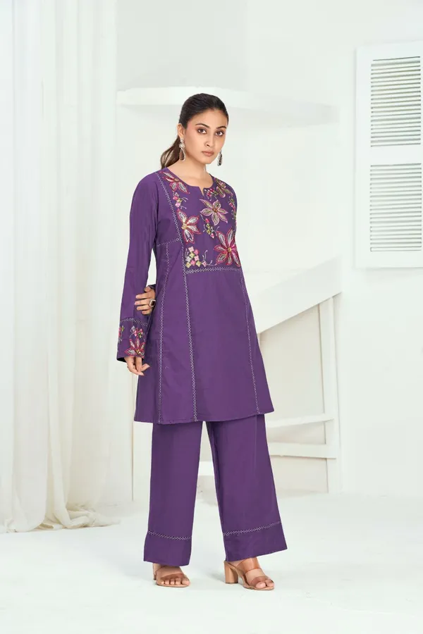 Purple_Pure_Cotton_Premium_Co_Ord_Set_For_Women