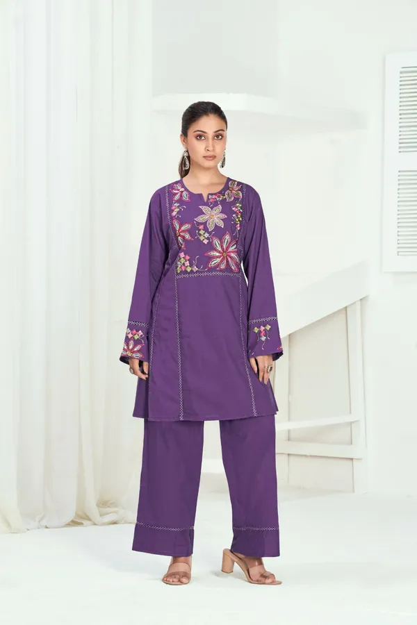 Purple_Pure_Cotton_Premium_Co_Ord_Set_For_Women