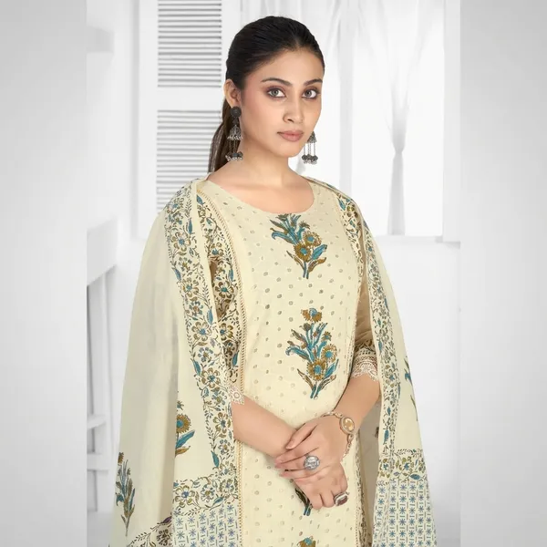 Cream_Pure_Cotton_Premium_Kurta_Sets_For_Women