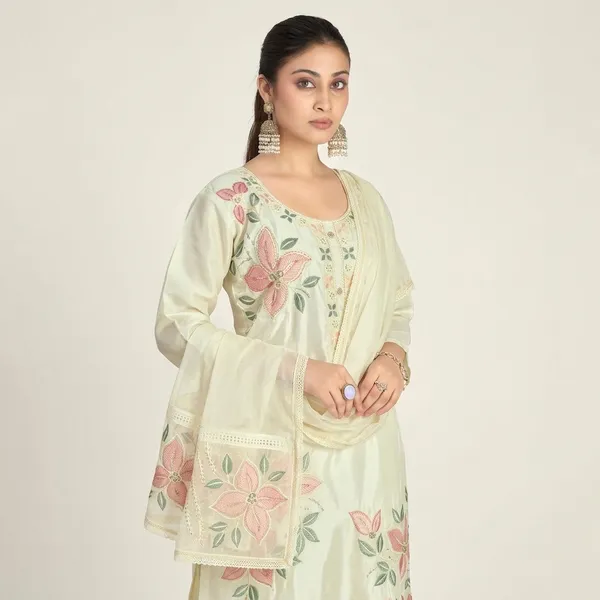 White_Organza_Silk_Premium_Kurta_Sets_For_Women