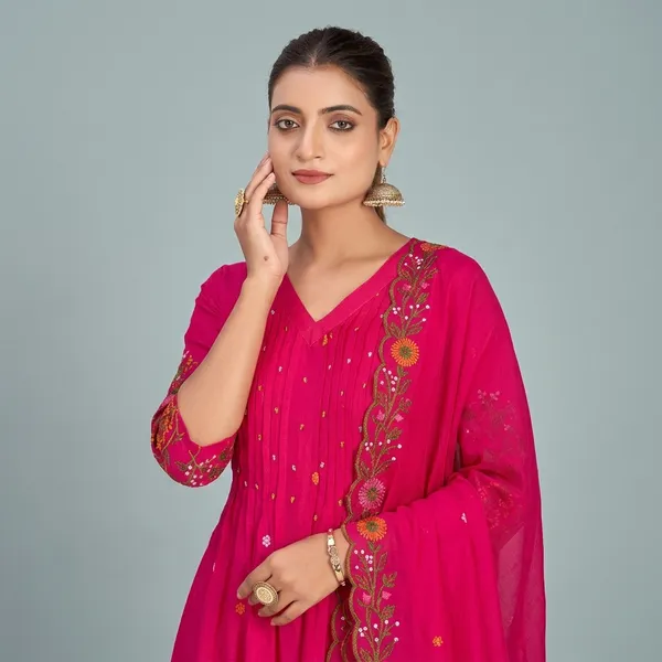 Rose_Pink_Chanderi_Silk_Premium_Kurta_Sets_For_Women