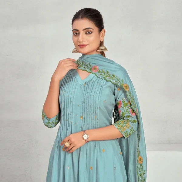 Ice_And_Blue_Chanderi_Silk_Premium_Kurta_Sets_For_Women